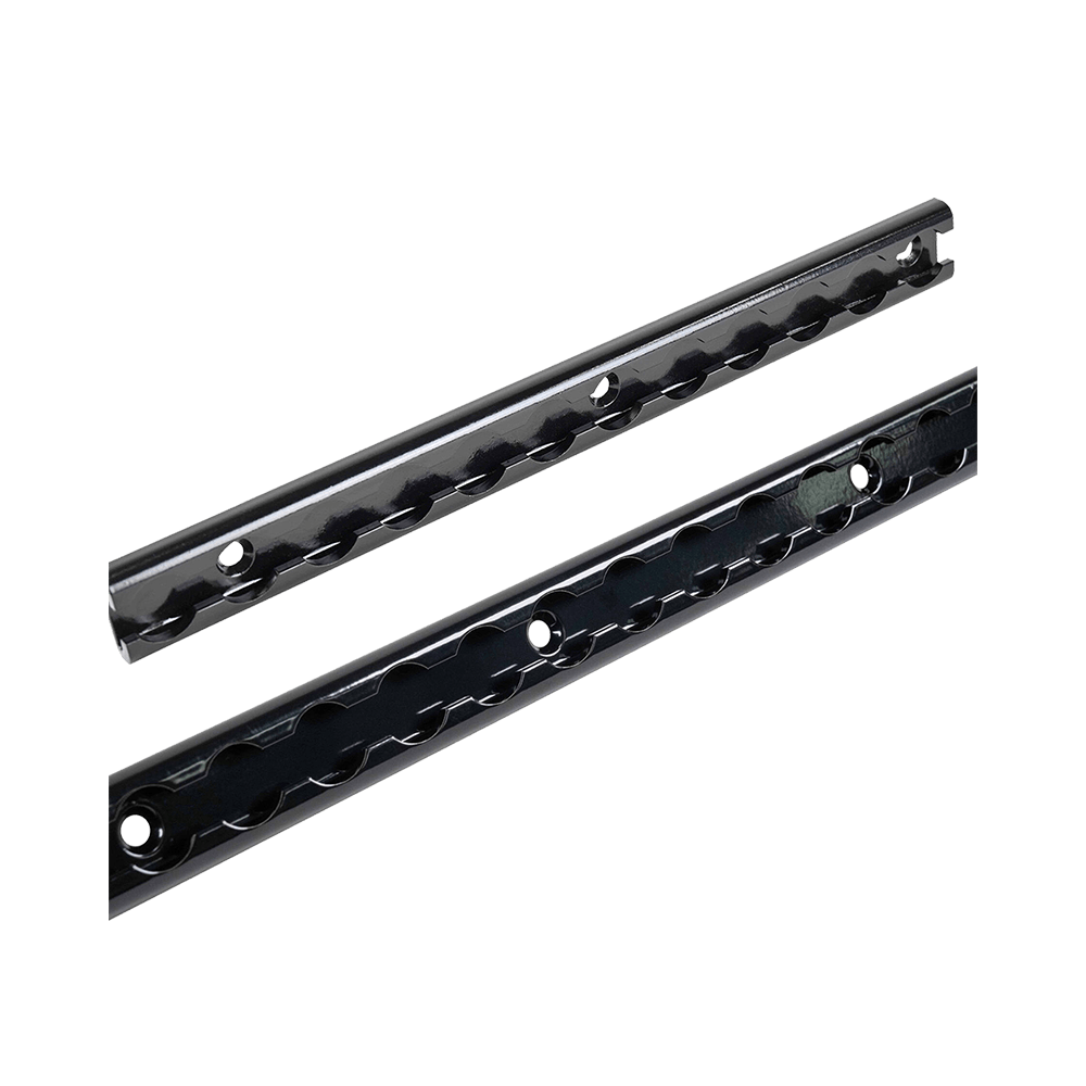 Sină în L din aluminiu anodizat negru de 72 inchi