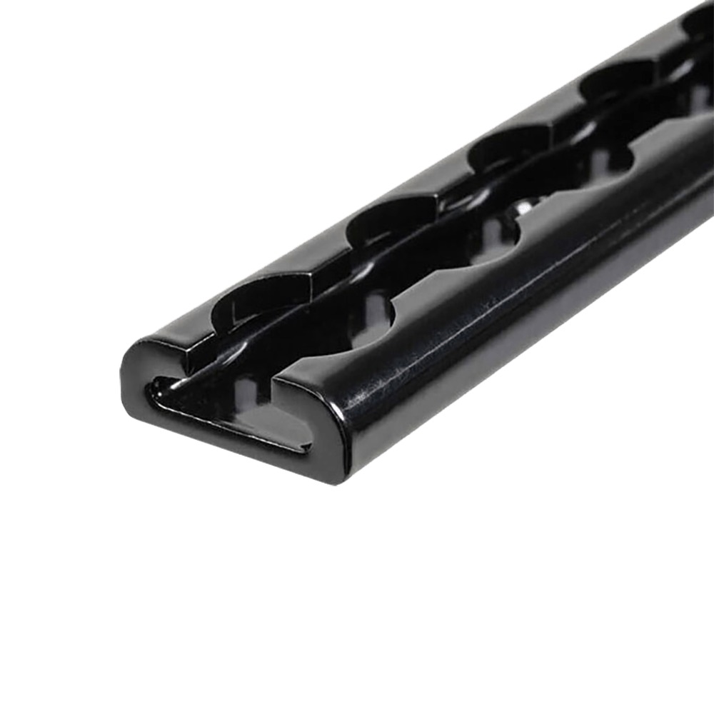 Sină în L din aluminiu anodizat negru de 72 inchi
