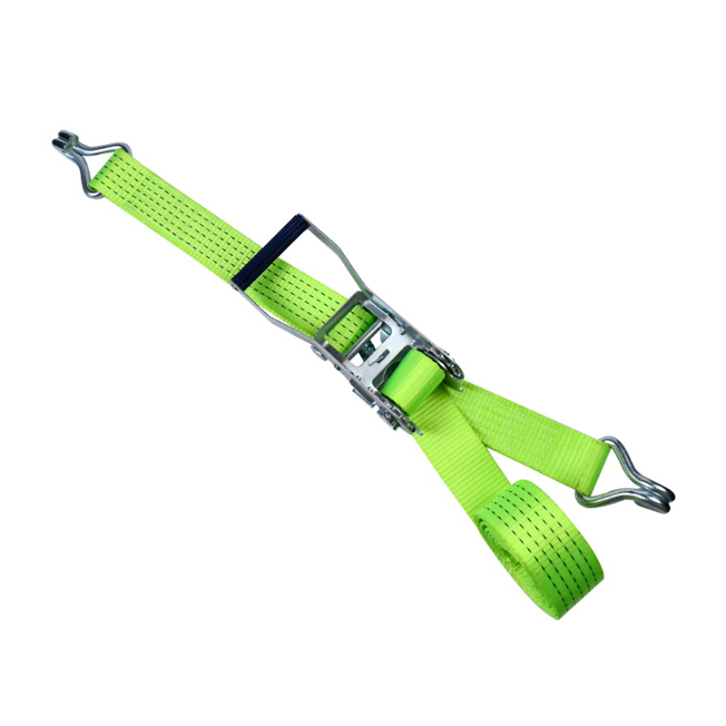 Curea cu clichet cu mâner din plastic, zinc alb, 5000 kg, 50 mm, cu cârlige cu gheare