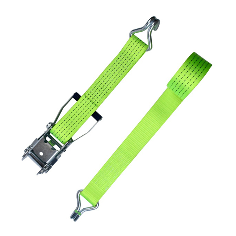 Curea cu clichet cu mâner din plastic, zinc alb, 5000 kg, 50 mm, cu cârlige cu gheare