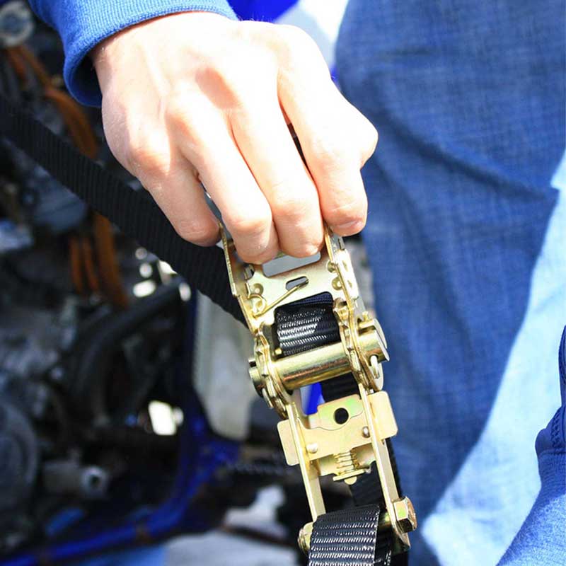 Curea de legare cu clichet pentru motociclete de 1 inchi x 6 pi de înaltă tenacitate cu buclă cusută de 12 inchi